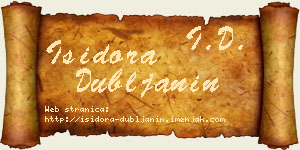 Isidora Dubljanin vizit kartica
